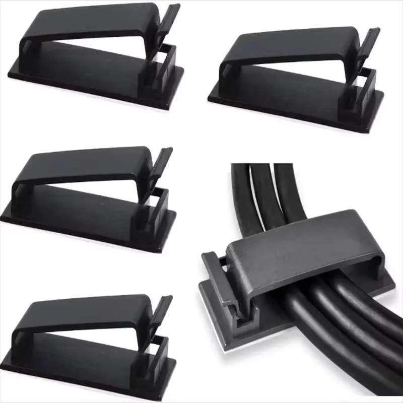 19x45mm Self-adhesive Wire Holder Organizer Cable Clamp Management Table Desk Storage Electrical Equipment Supplies Fixing Clip