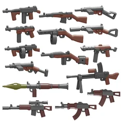 WW2 Military Figures  Accessory Mini Weapons Submachine Gun Rifle Model Small Partices Building Blocks Sets Childrens Toys