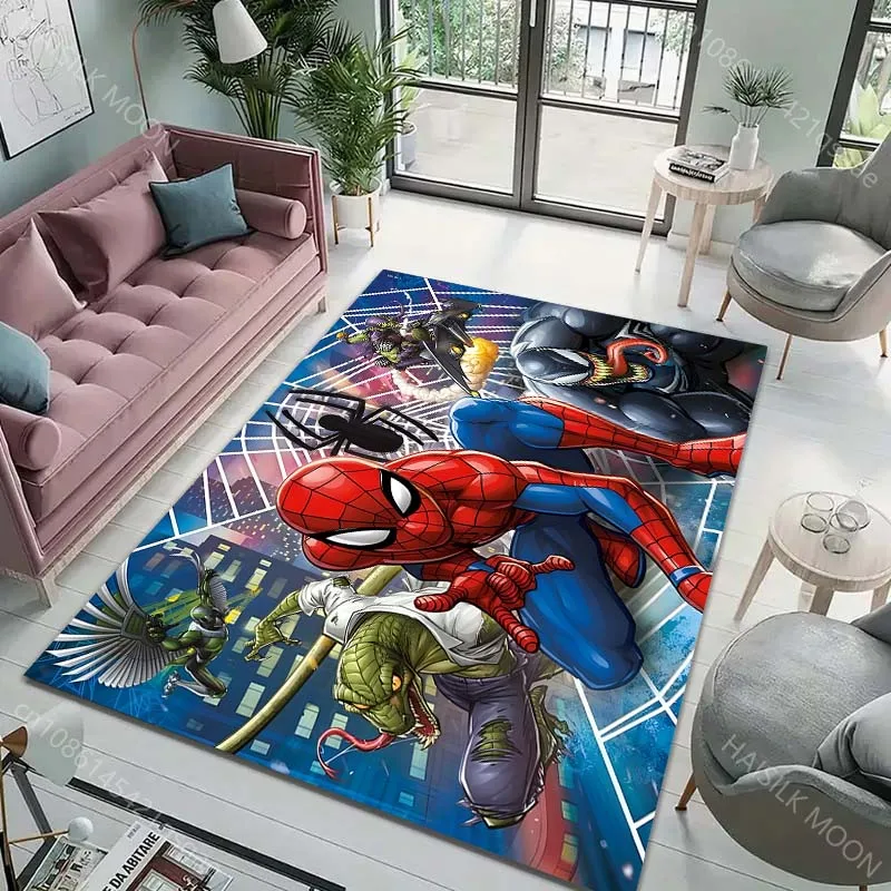 

Marvel Spider Man Print Cartoon Rug Carpet for Living Room Children Bedroom Mat Sofa Doormat Floor Rug Home Decor Anti Slip Mat