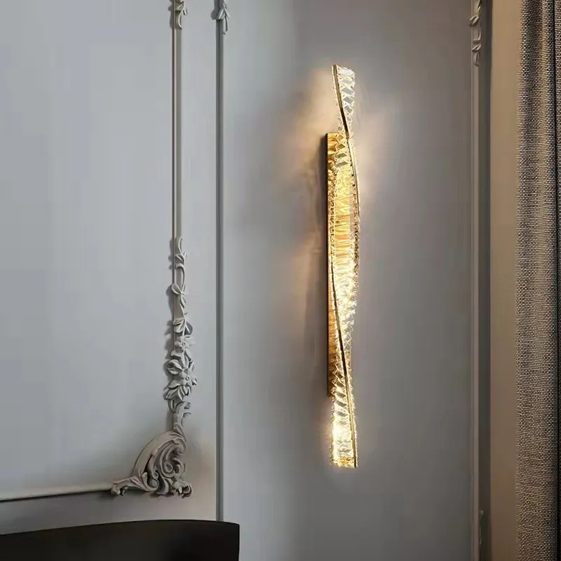 

Luxury Crystal Wall Lamp - Modern Minimalist Design for Living Room and Bedroom, 50cm Height