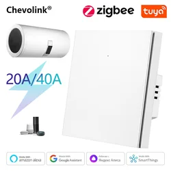 Tuya-Smartyzigbee給湯器スイッチ,EUエアコン,alexa,Google Home,20a,40a,4000w,8000w用のスマートライフリモコン