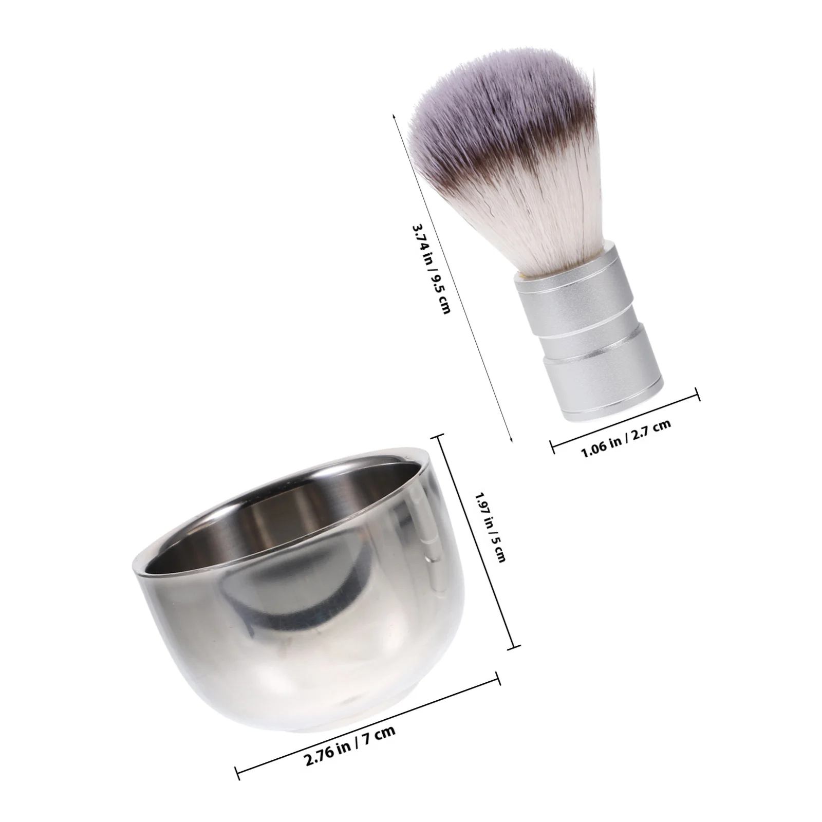 مجموعة أوعية فرشاة الحلاقة من النايلون للشعر المصنوع من الفولاذ المقاوم للصدأ بطبقة مزدوجة كوب حلاقة عازل للحرارة للحلاقة الرطبة واللحية #2