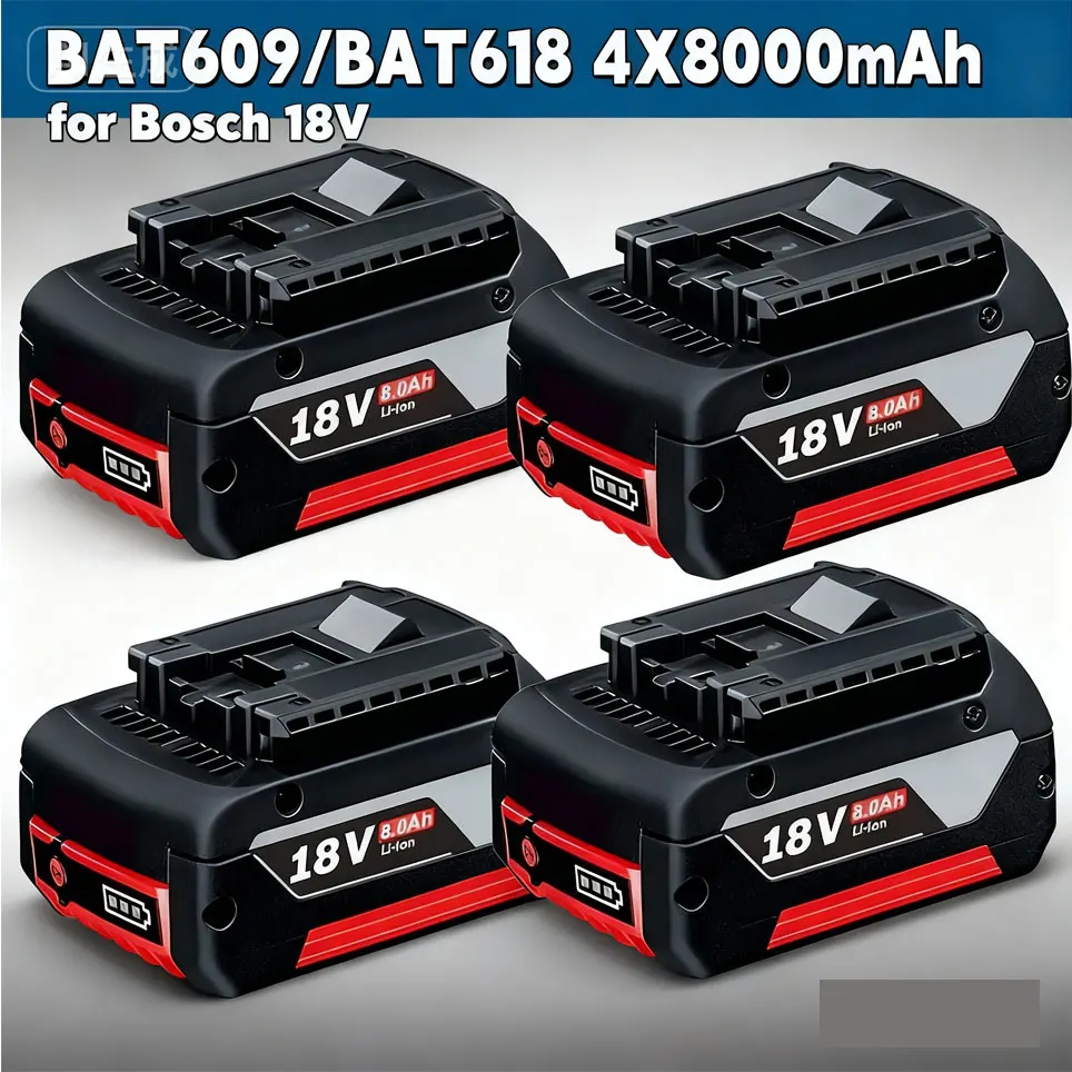 18V 8.0ah Rechargeable Battery for Bosch 18V 6.0AH Backup Battery Portable Replacement GBA GSR GSB B