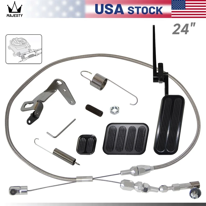 Aluminum Gas Pedal w/Brake+Clutch Pad &  24