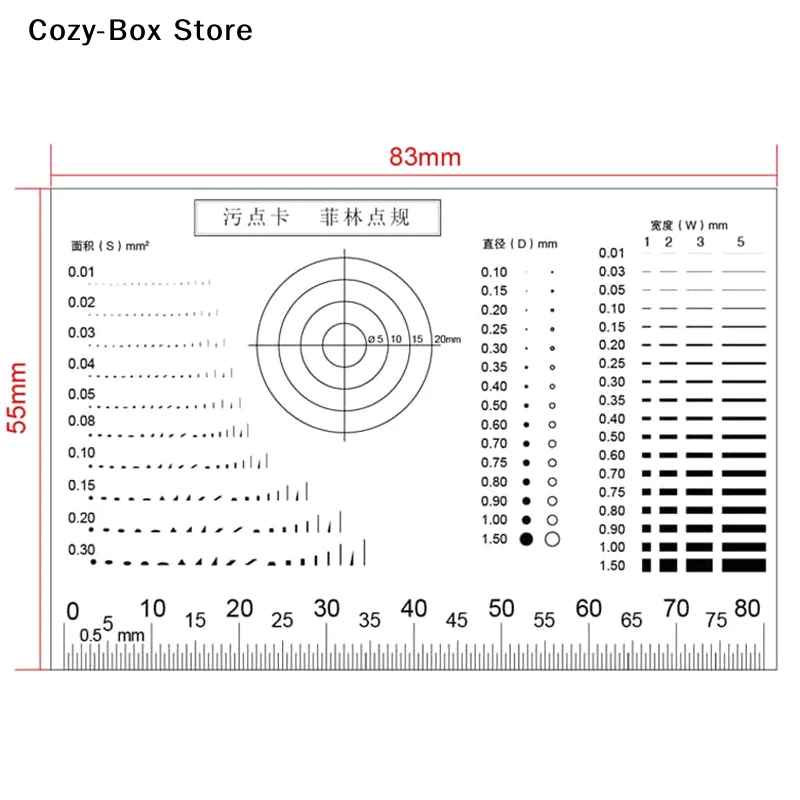[ZY]Gauge Point Gauge Transparent Film Stain Card Comparison Card Stain Crack Contrast PET Dot Line Surface Quality Inspection