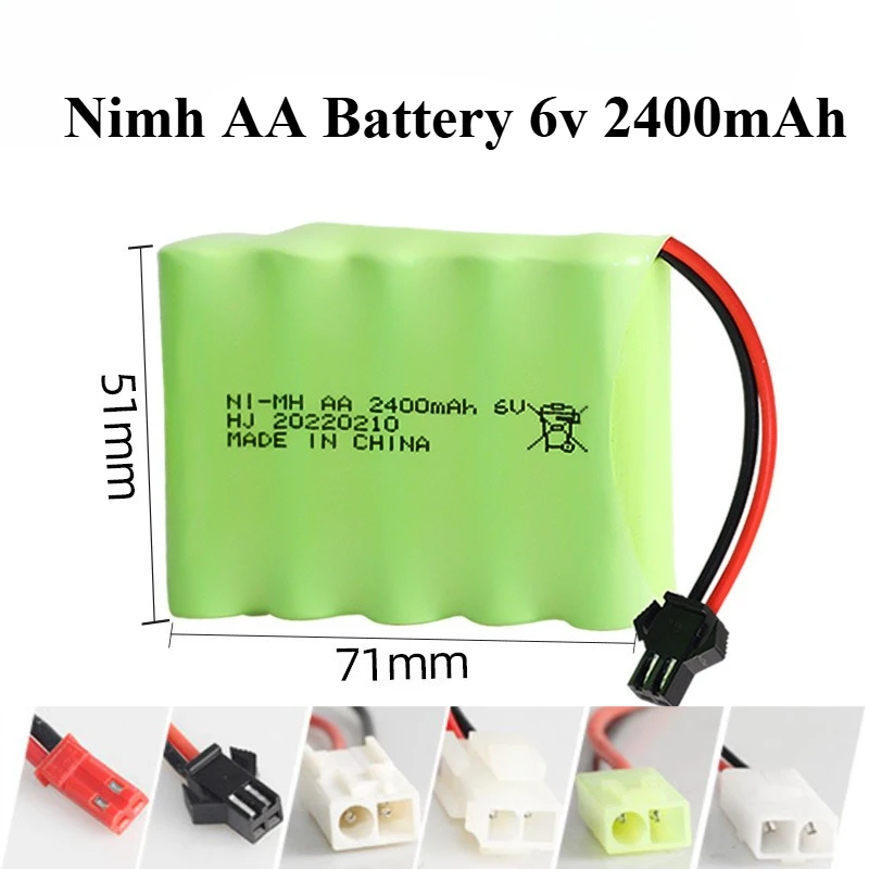 4.8v/6v/7.2v/9.6v 2400mAh Rechargeable Battery or 3000mAh Nimh AA Battery Pack for Rc Toys Cars Tanks Robots Guns Boats 1Pcs