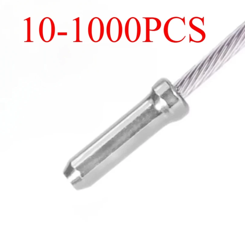 10-1000 個自転車ラインパイプテールエンドキャップブレーキラインディレイラーシフトワイヤーエンドキャップヒント圧着 MTB バイクブレーキケーブルキャップ