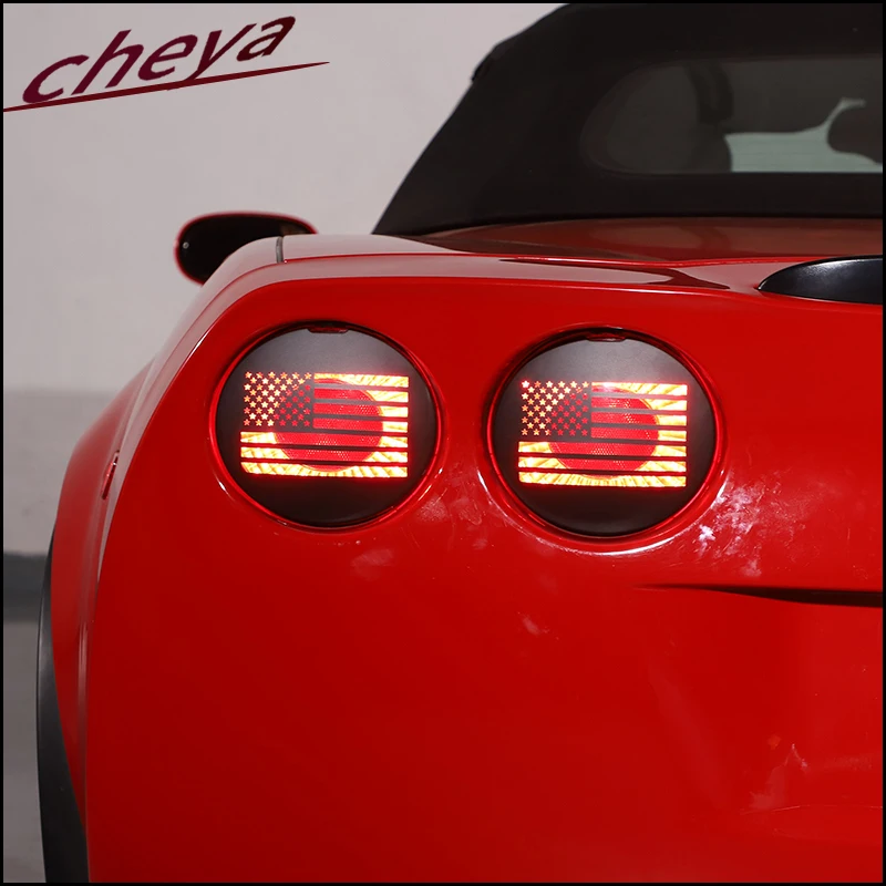 X4 سيارة الخلفية الذيل مصباح حلقة الزخرفية لشروليه كورفيت C6 ZR1 Z06 2005-2013 تعديل الخارجي الملحقات