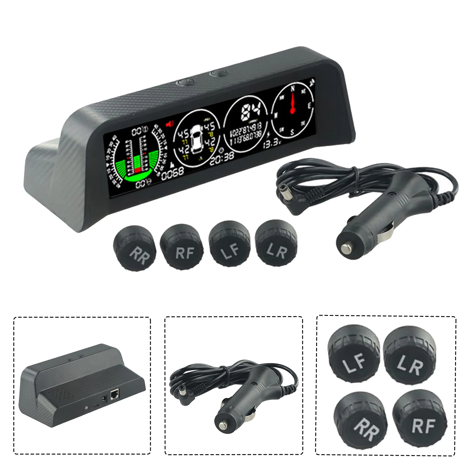 X91 New 3in1 Car GPS TPMS HUD Head-up Display Tire Pressure Monitor Vehicle Speedometer Slope Meter Car Electronic Accessories