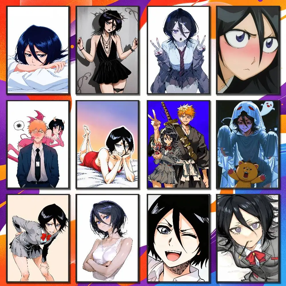 For Rukia Kuchiki B-Bleach Poster Cover Wall Murals Home Custom Self-adhesive Decoration Sticker Playbill Film