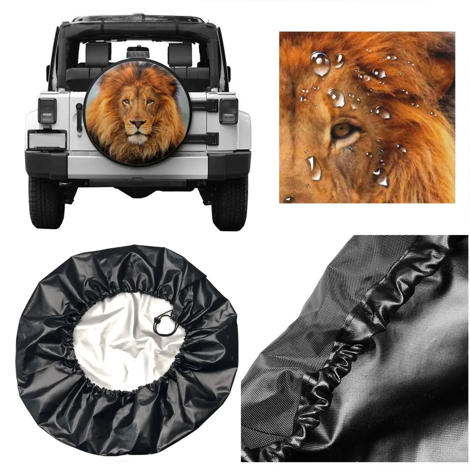 Custom Design Lion Tiger Animal Spare Tire Cover 14-17 Inch for  Truck SUV Car Accessories