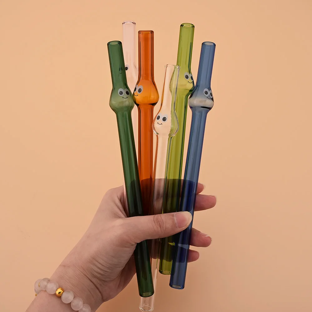 High Borosilicate Glass Straw Set Reusable Straw 12mm Wide Smoothie Straw for Bubble Tea Milkshakes Drinking for Bar Accessories