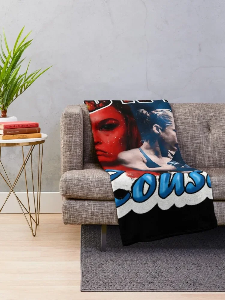 Ronda Rousey Vintage Rap Style (Rowdy Rousey) Throw Blanket Shaggy For Decorative Sofa Soft Plaid Blankets