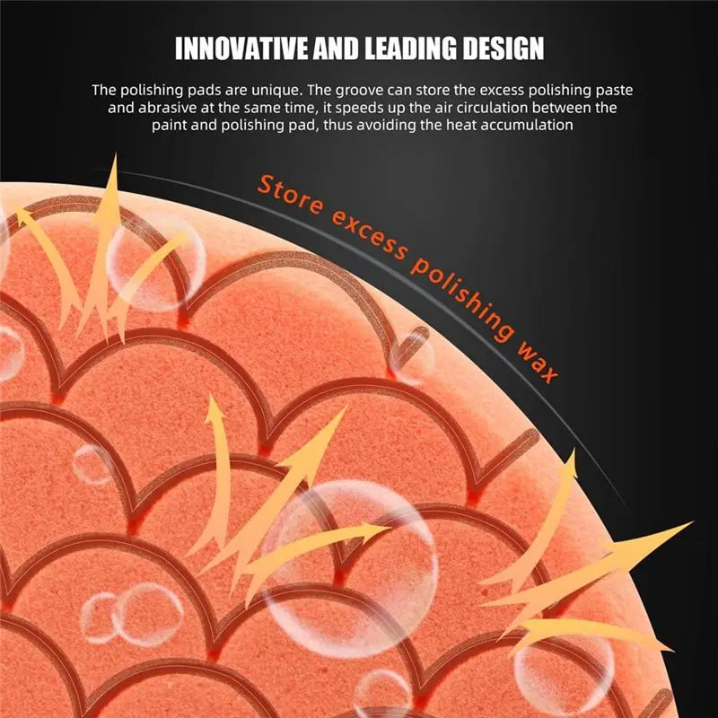 ABPP Buffing Polishing Pads, 7Pc 5.5 Inch Face for 5Inch 125mm Backing Plate Buffing Sponge Pads Cutting Polishing Pad Kit