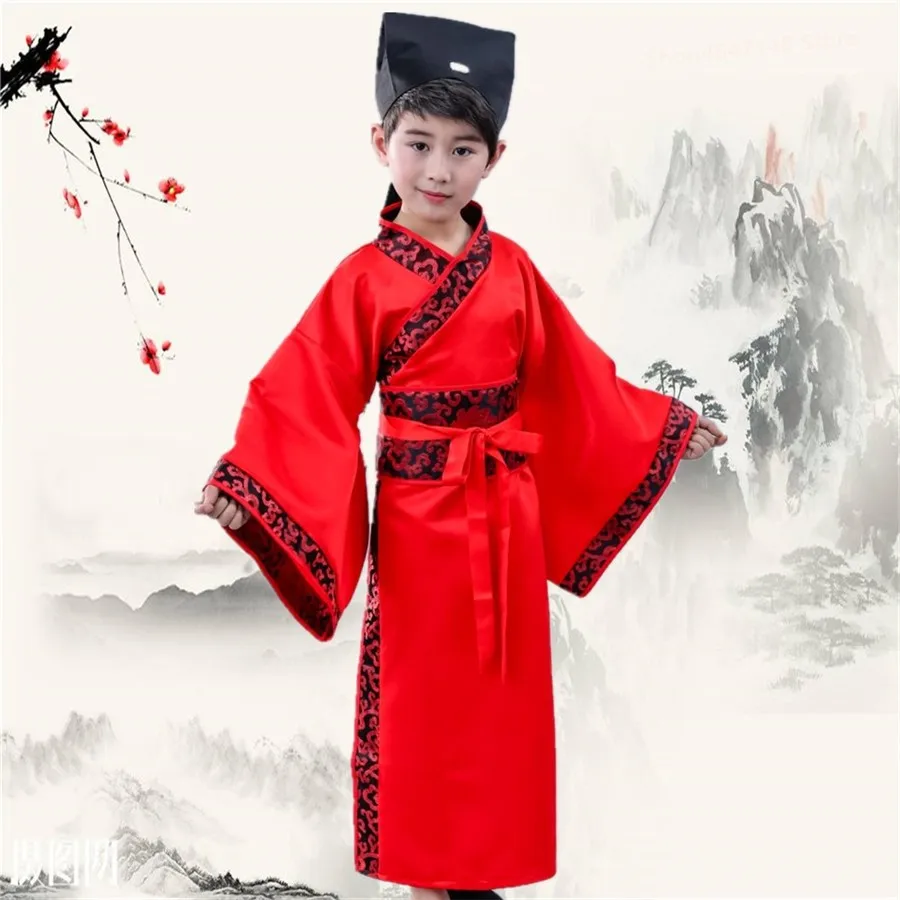 

children adult Kimono China Traditional Vintage Ethnic cosplay Kid Costume Hanfu Chinese robe ancient scholar student costumes