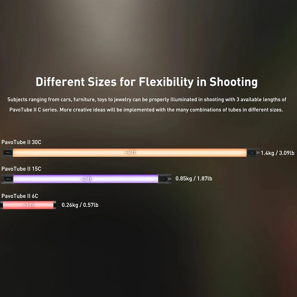Imagem -03 - Nanlite Pavotube ii Led Light Tube Modo Rgb App Control Live Photo Vídeo Produção de Filmes Dmx 15c 30c