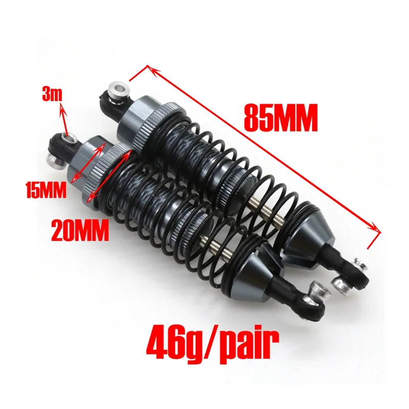 Ammortizzatore per ammortizzatori in metallo da 4 pezzi 85mm per Redcat Gen8 Gen 8 Scout II 1/10 parti di aggiornamento per auto cingolate RC, titanio