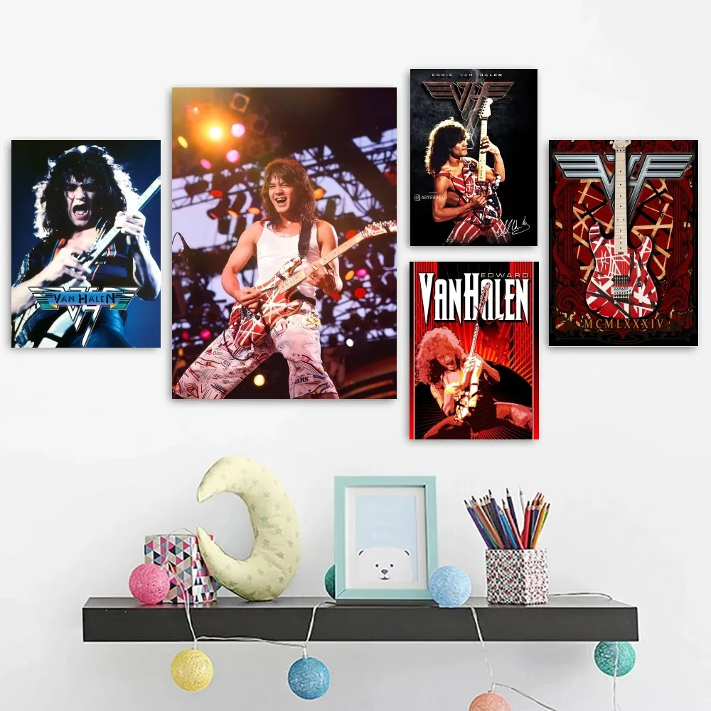 Van Halen Retro-rock Band Poster Frameless Painting Bedroom Wall Sticker Living Room Home Decoration