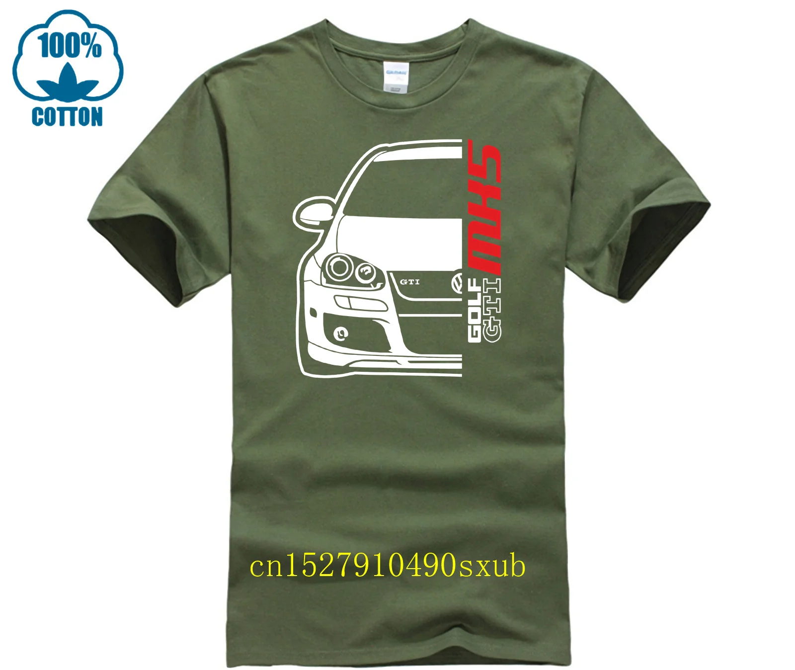 GTI MK5 Car Black T-Shirt 100% Cotton S-4XL