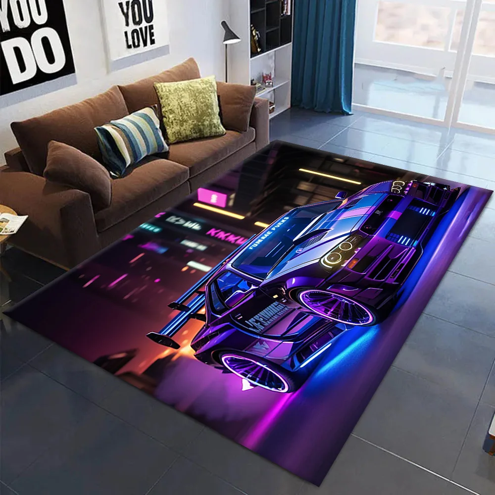 Japanese Black Car Skyline GTR R34 Vehicle  R34 Carpet Rug for Living Room Decor Sofa Home Kids Game Area Rug Non-slip Floor Mat
