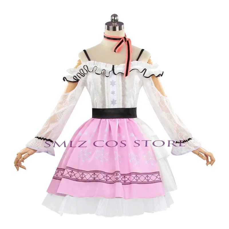 Traje de Cosplay de Anime para mujer, conjunto de Peluca de Lolita, vestido rosa dulce, falda de fiesta de Halloween