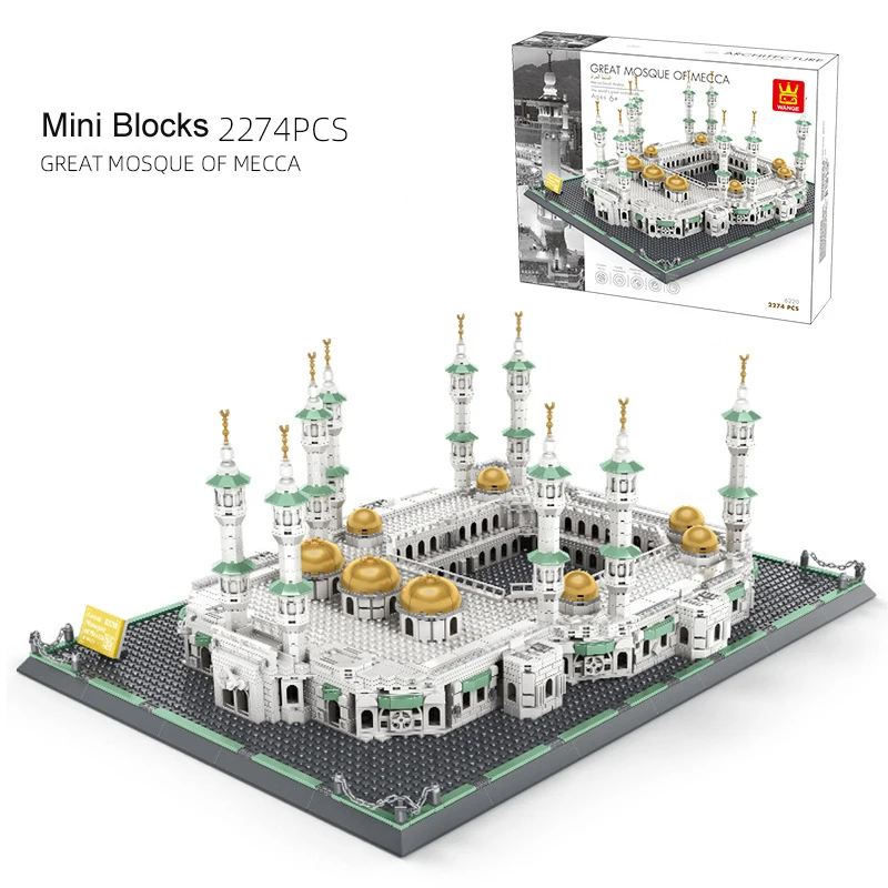 

2274 pcs Blocks DIY Building Model The Great Mosque of Mecca Architecture Collection Sets Mini Bricks Toy Gift for Kids