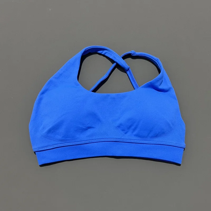 HISTELLO Impact Asymmetric Sports Bra Women Gym Top Woman High Support Halter Backless Fitness Speed Workout Seamless Underwear