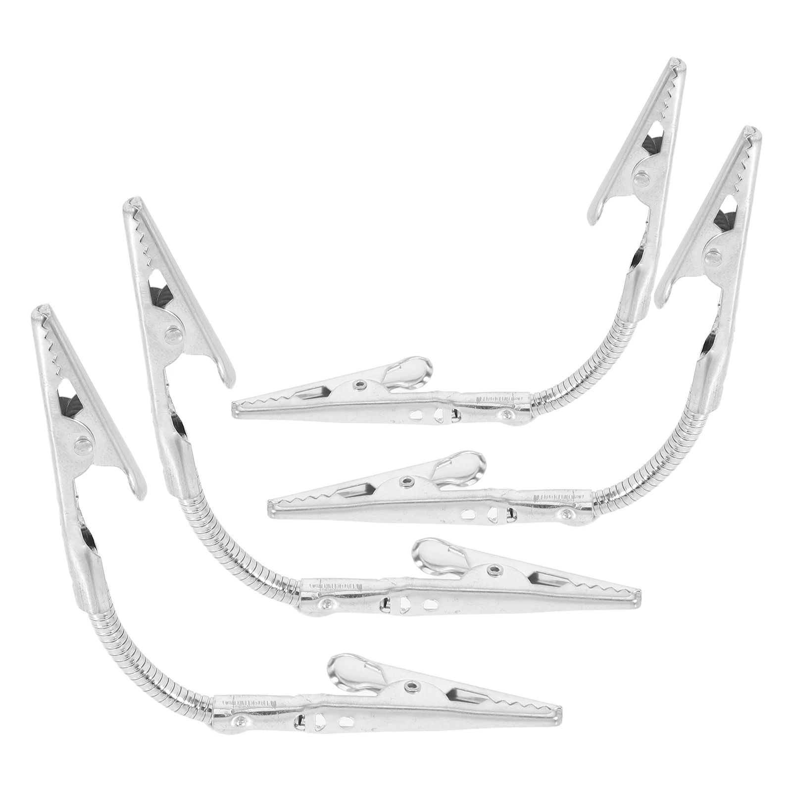

4pcs Creative Double-head Clip Flexible Hose Memo Clips for Table Numbers Photo Cards Electric Wire Metal Alligator Sturdy Base