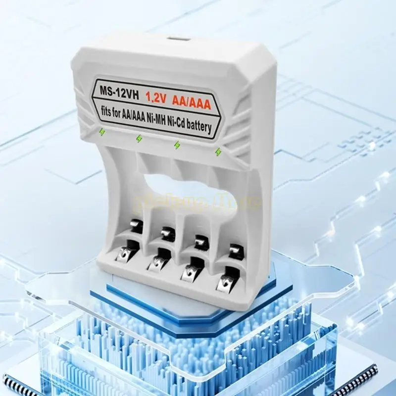 Q5WA Intellent 4-Slot USB C Зарядное устройство для батарейки AA/3A NIMH AA/3A с поддержкой светодиодного индикатора.