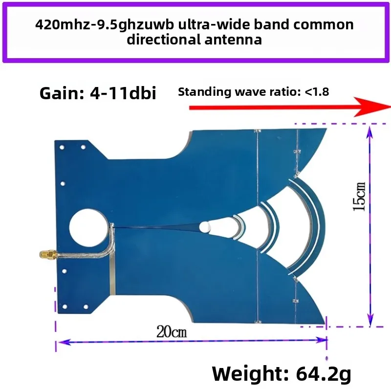 

Антенна UWB, сверхширокополосная антенна, высокое усиление, передача изображения, позиционирование ТЕМ 420–10 ГГц