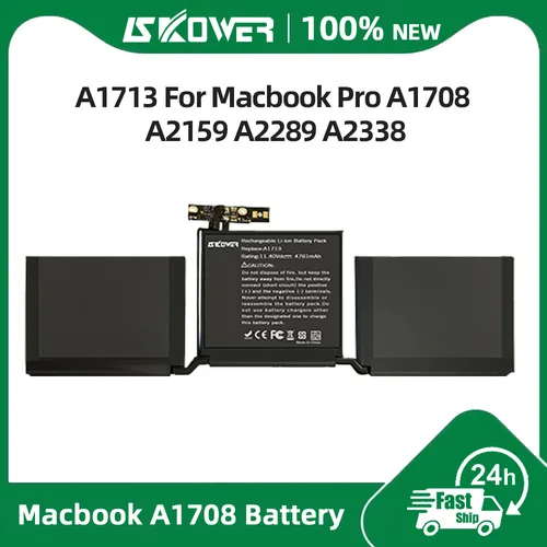 SKOWER A1713 batería del ordenador portátil para Apple MacBook 13 ""A1708 finales de 2016 mediados de 2017 A2159 2019 A2289 A2338 2020 2021 ajuste A2171