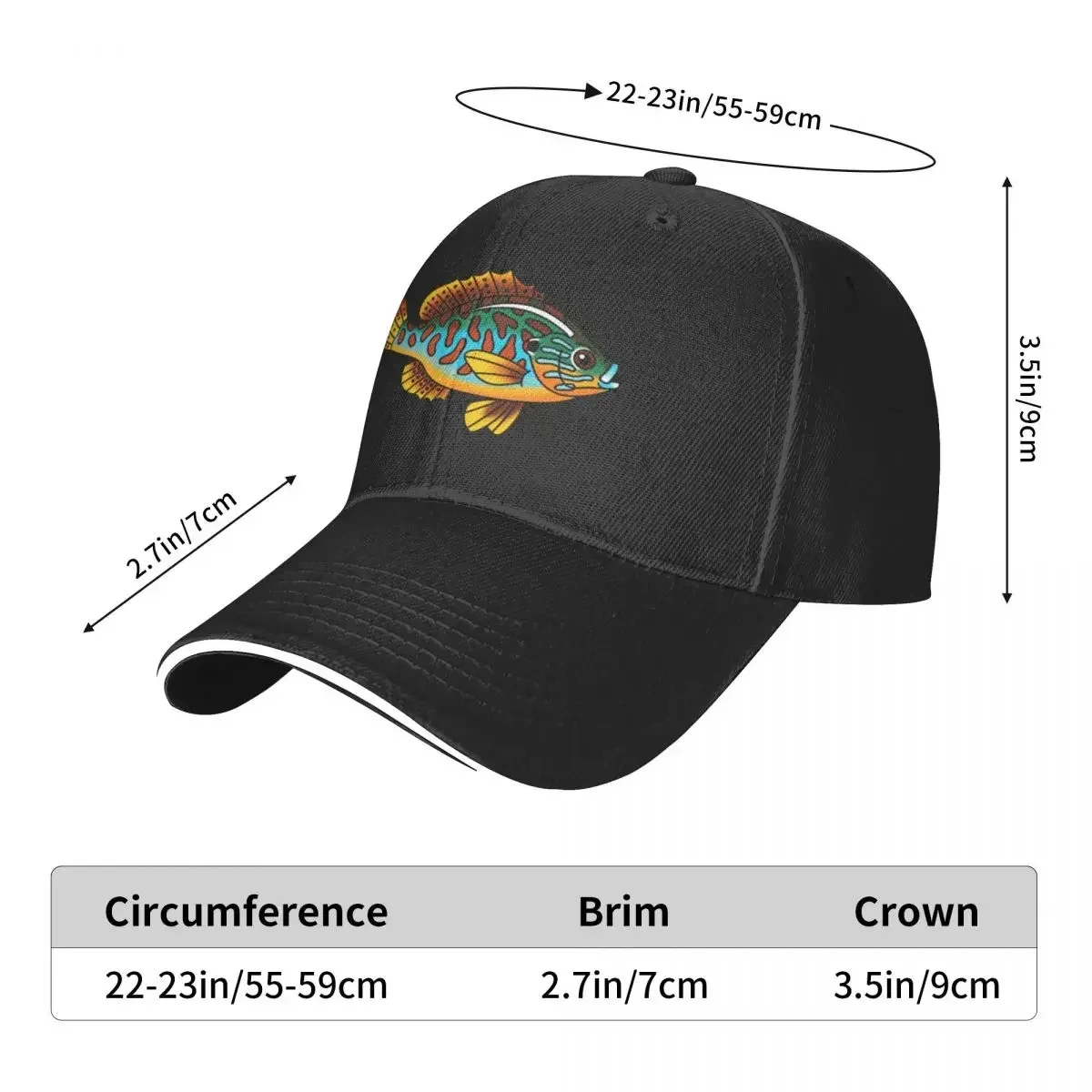 Pumpkinseed Sunfish Baseball Cap, Custom Cap para homens e mulheres