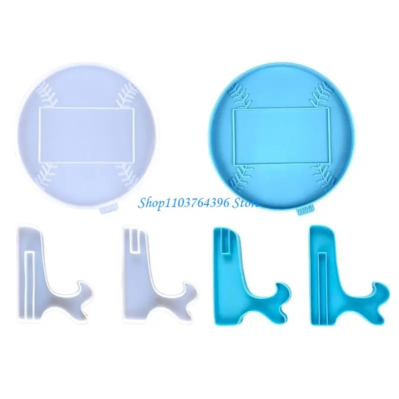 مجموعة قوالب إطار الصورة من السيليكون لتزيين الجدران، قوالب راتنج إطار البيسبول #3