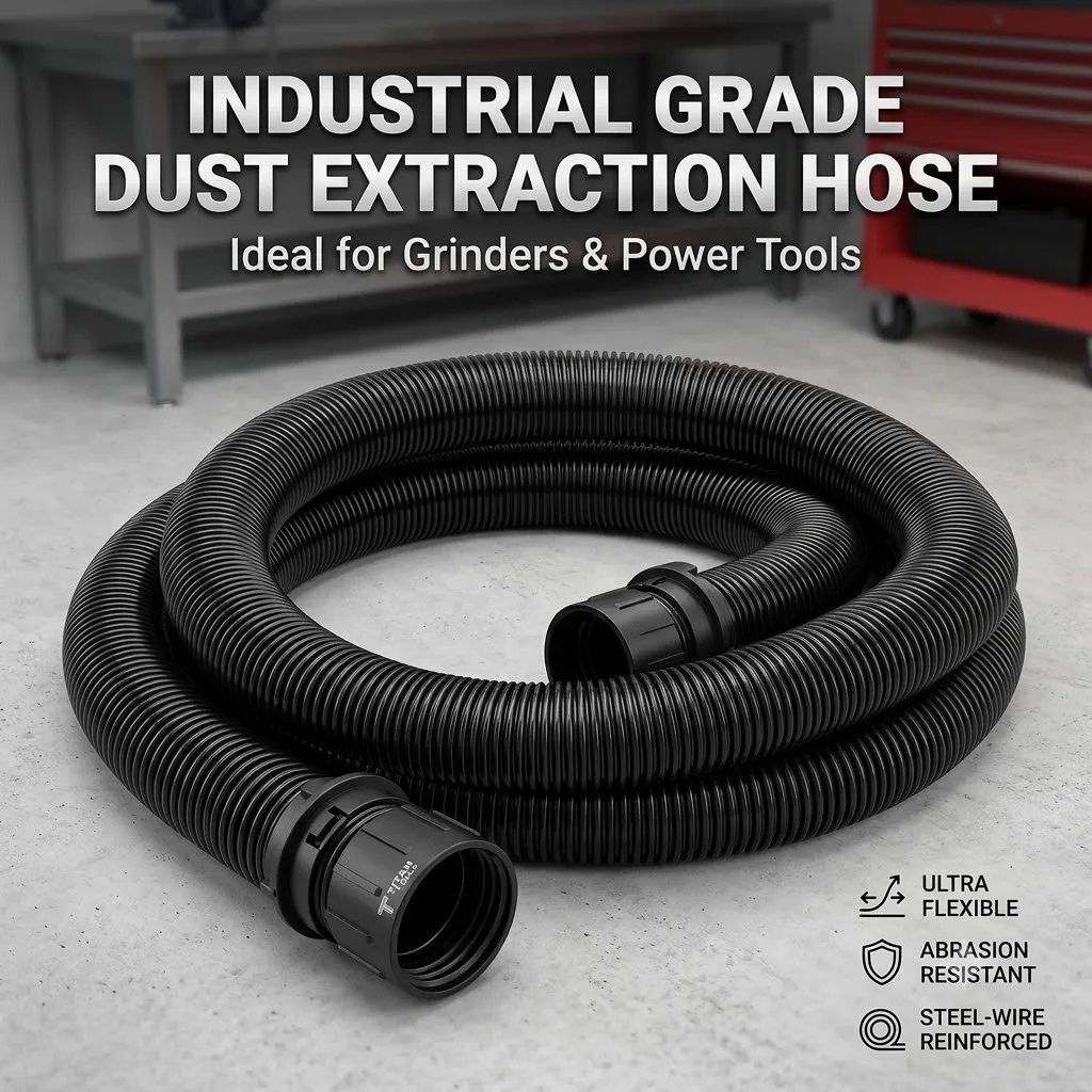 OD 38mm Spring Hose Black Corrugated Dust Collection Hose Equipped With Universal Interface Polishing Machine Ultra Soft Hose
