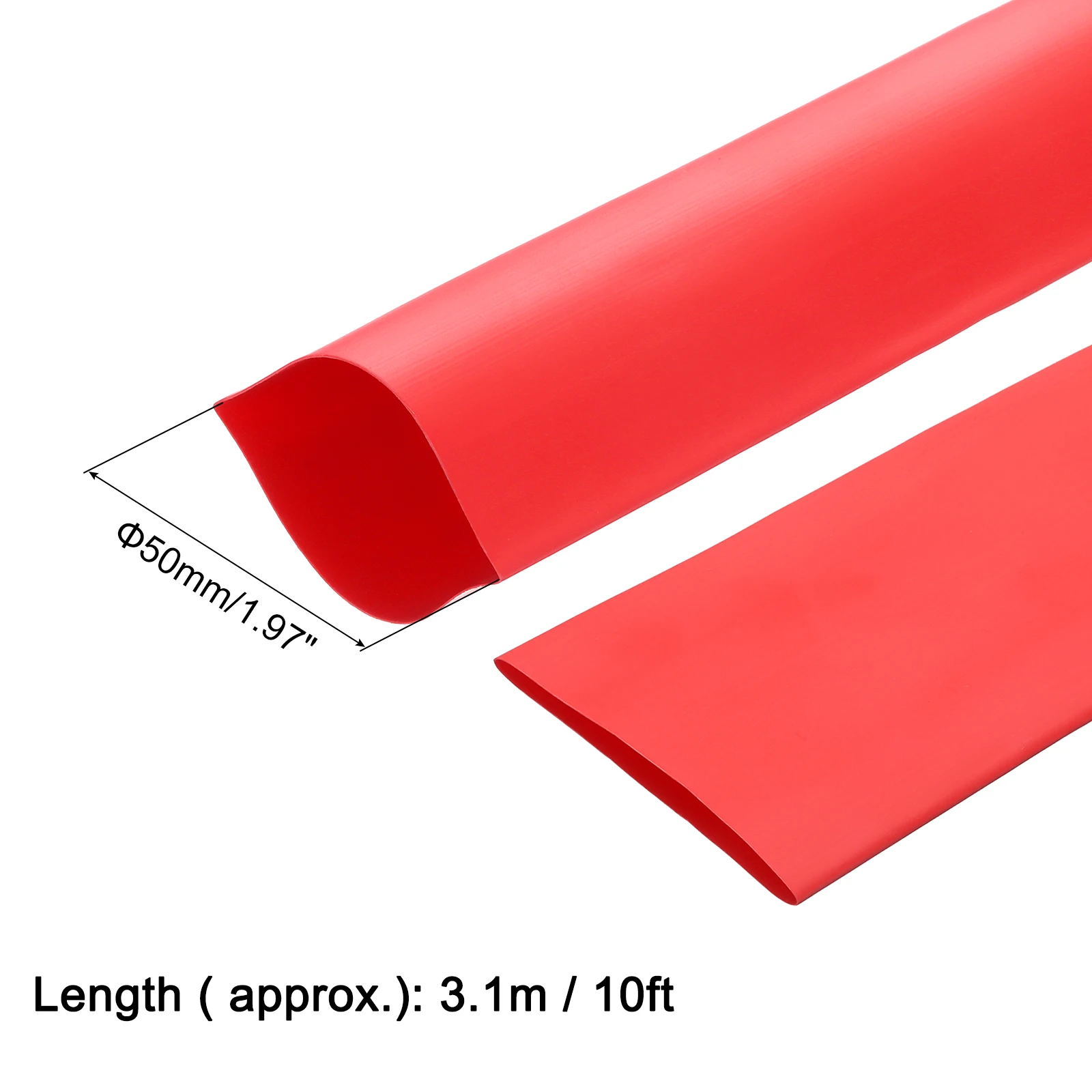 Guaina termorestringente 7-100 mm di diametro 3,1-15 m di lunghezza 2:1 Tubo termorestringente per cavo Nero/Rosso