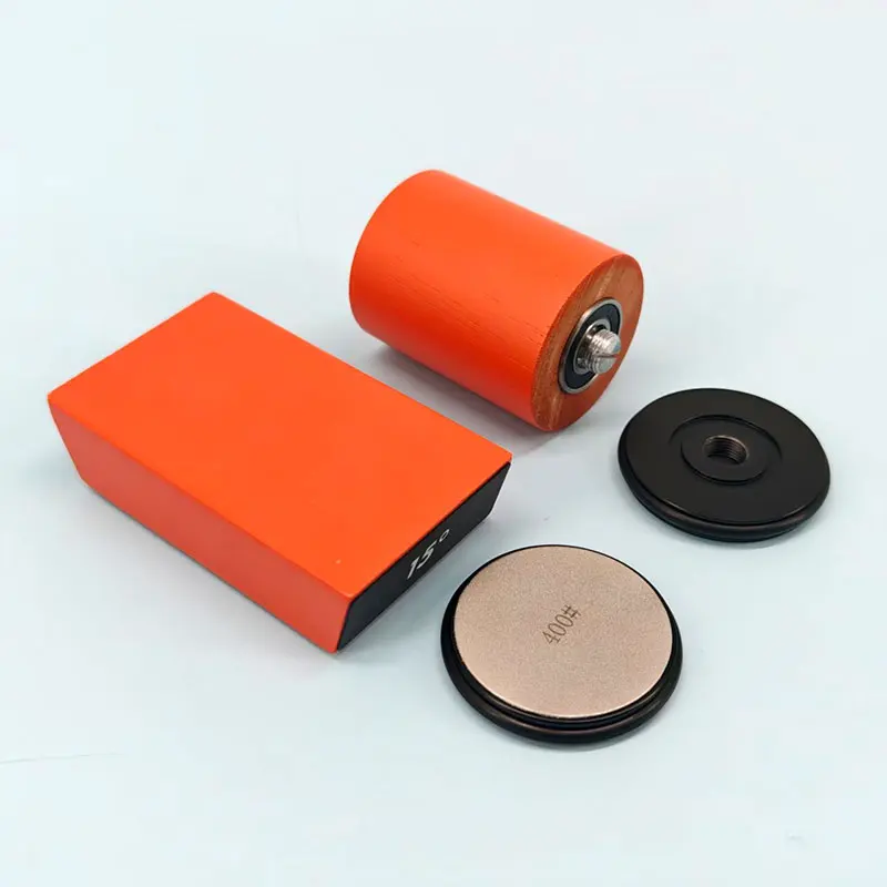 

Orange Two-Angle Roller Knife Sharpener, Rolling Wheel Knife Sharpener Set, Rolling Sharpening Stone