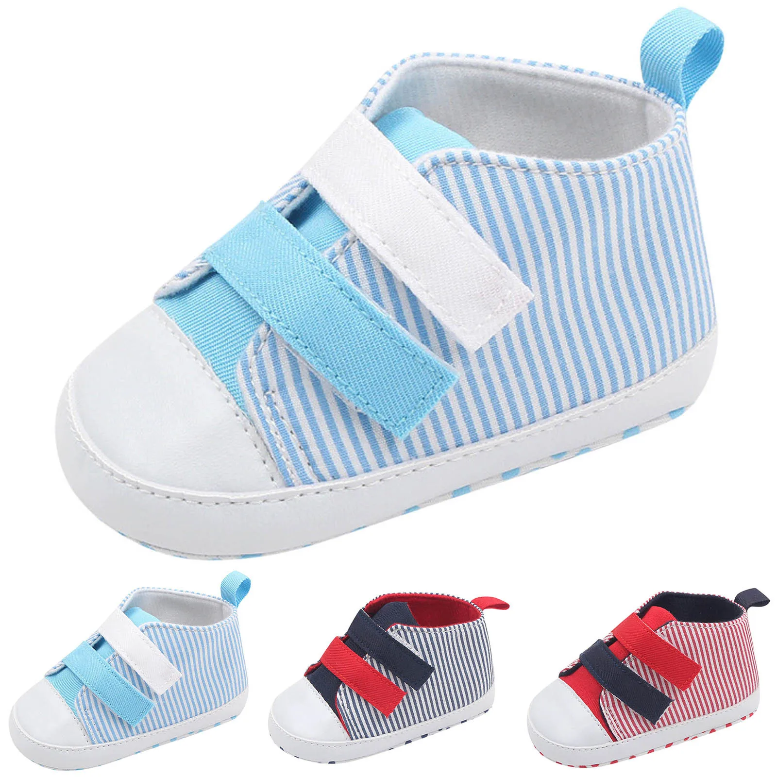 

Baby Canvas Shoes Newborn Classic Sneakers Sports Shoes Infant Boys Girls New Stripe Print Breathable Comfortable First Walkers