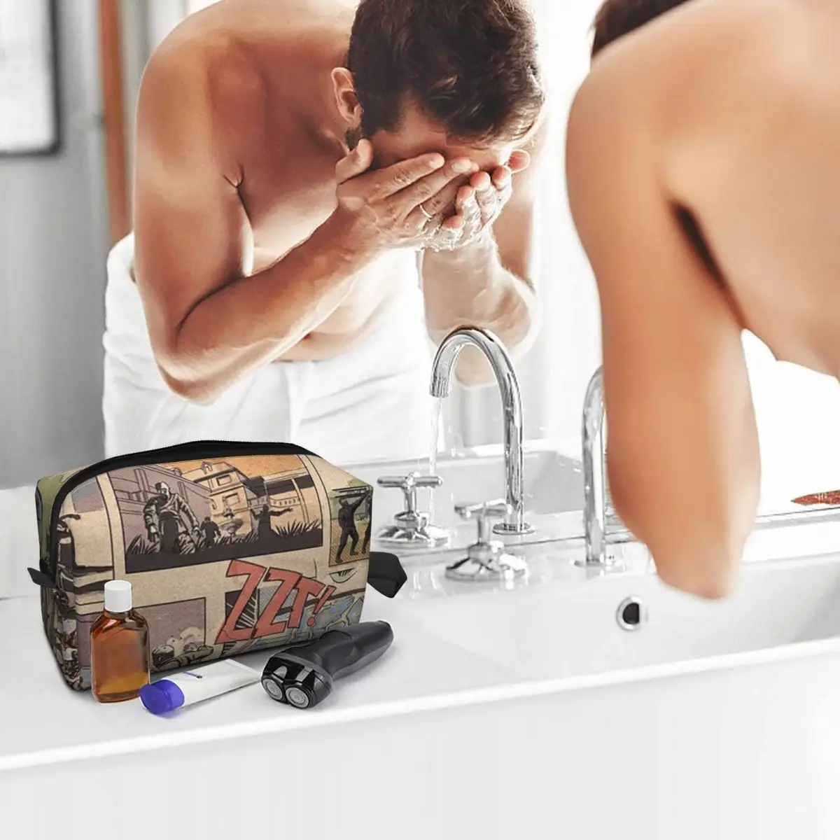 COD Zombies Kino Der Toten Loading Screen Makeup Bag Cosmetic Organizer Storage Dopp Kit Toiletry Cosmetic Bag for Women Beauty