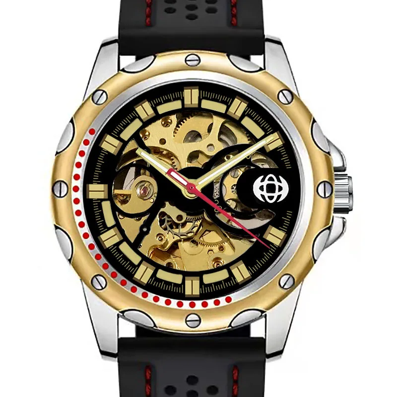 KL22 レジャーとファッションメンズウォッチ絶妙な中空スチールストリップ全自動機械式時計クールな時計ギフト