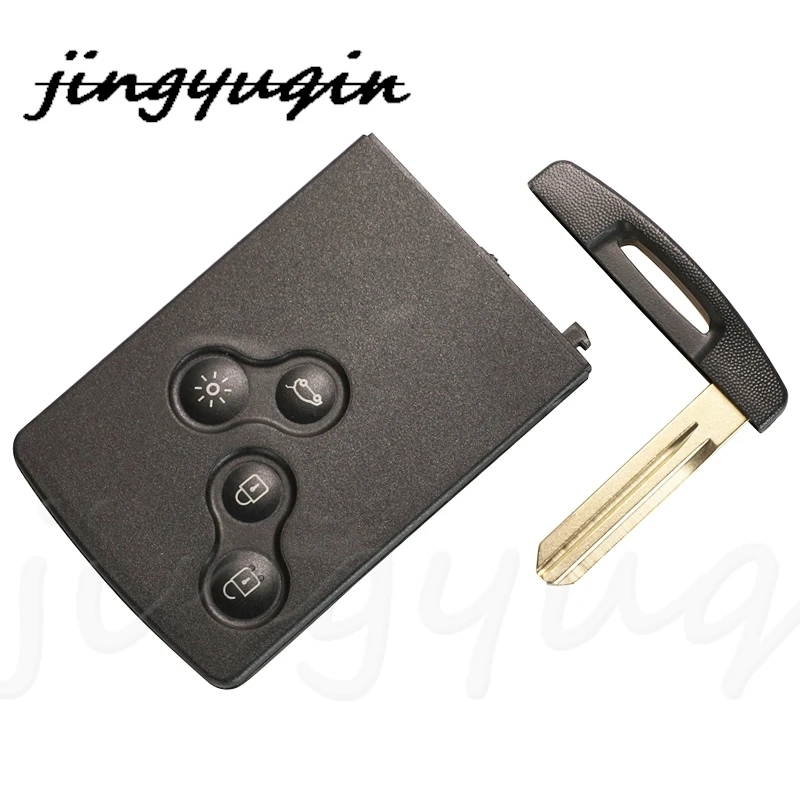 Jingyuqin 4 Buttons Replacement Remote Car Key Shell Case Fob For Renault Koleos Clio With Blade