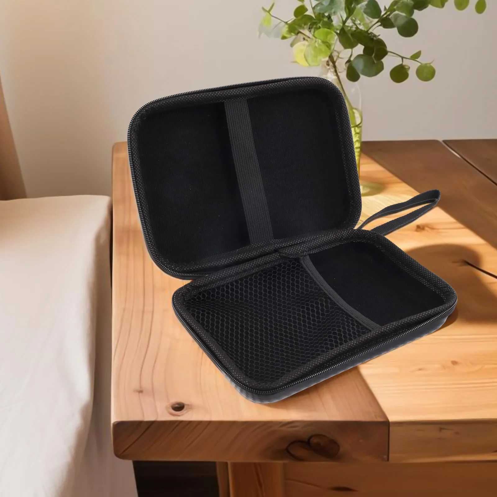 Portable Accessory Organizer Spacious Oxford Cloth EVA Case with Easy for access Transparent Net Pocket  Portable