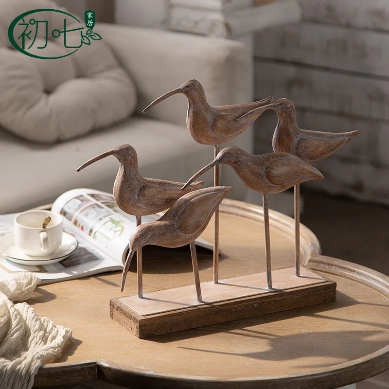 

American antique creative entrance bird ornament Christmas theme ornament tea restaurant atmosphere handicraft props