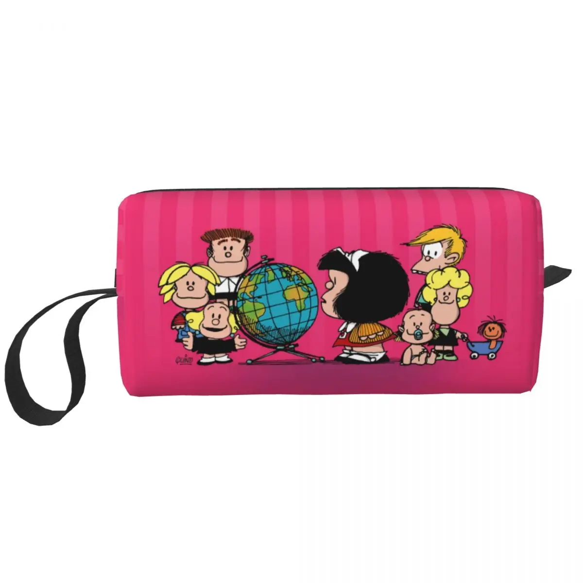 Custom Mafalda Friends Makeup Bag Women Travel Cosmetic Organizer Quino Comic Cartoon Storage Toiletry Bags Dopp Kit Box Case