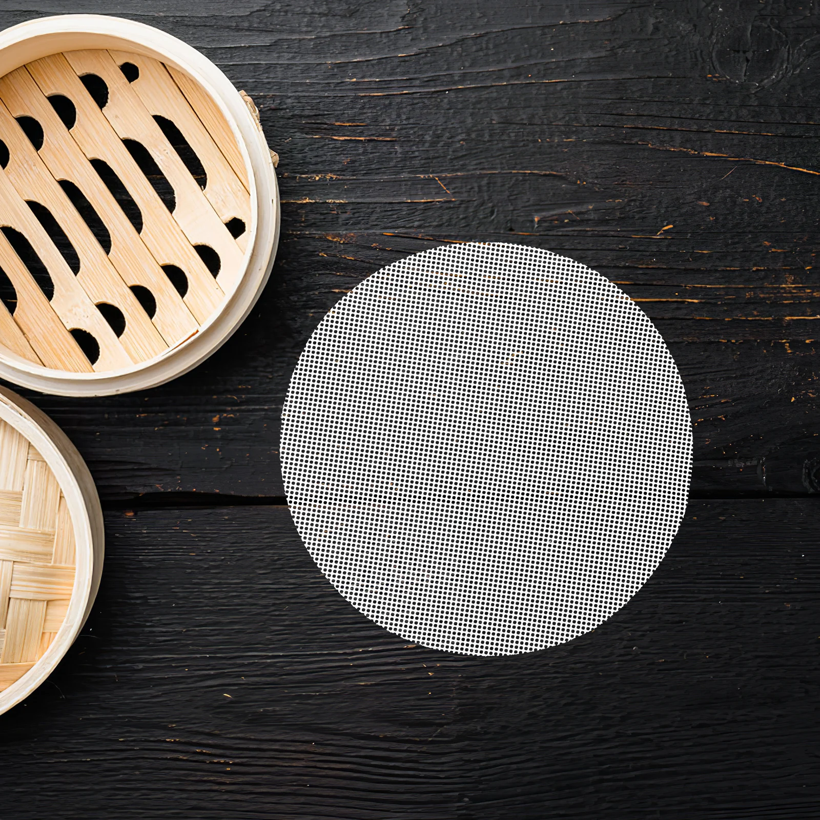 

5 pcs Silicone Steamer Mat Mesh Non-Stick Reusable High Temp Resistant Round Shape For Dim Sum Rice Cake Steaming Cooking