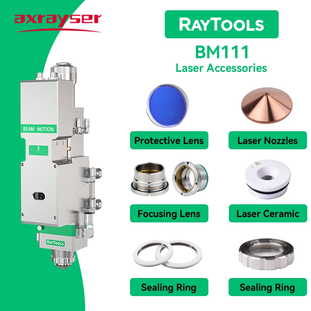 Raytools BM111 Laser Cutting Head Parts Laser Protective Lens 27.9x4.1 Cutting Nozzles D32 M14 Laser Ceramic Focusing Lens D30