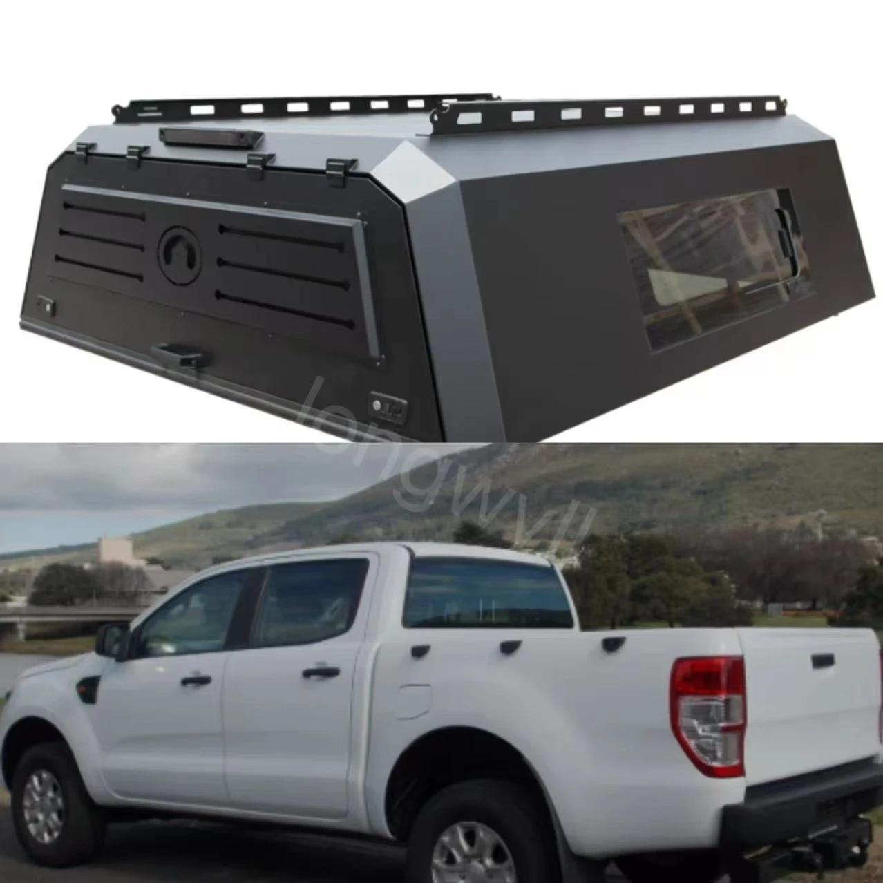 

Hard Aluminum Truck Tub Topper for Ranger Customized Land Cruiser Pickup Truck Bed Camper Shell Smart Cap Waterproof Canopy