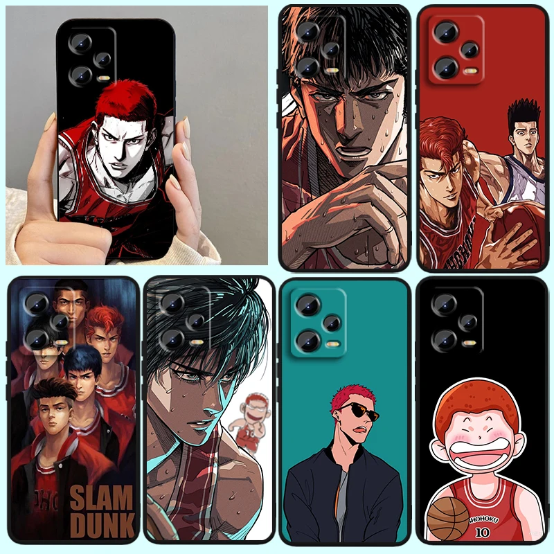 Anime S-Slam D-Dunk Sakuragis For Xiaomi Redmi Note 13 12R 12 12S Turbo 11 11T 11S 10 10S Pro Plus 5G Black TPU Phone Case