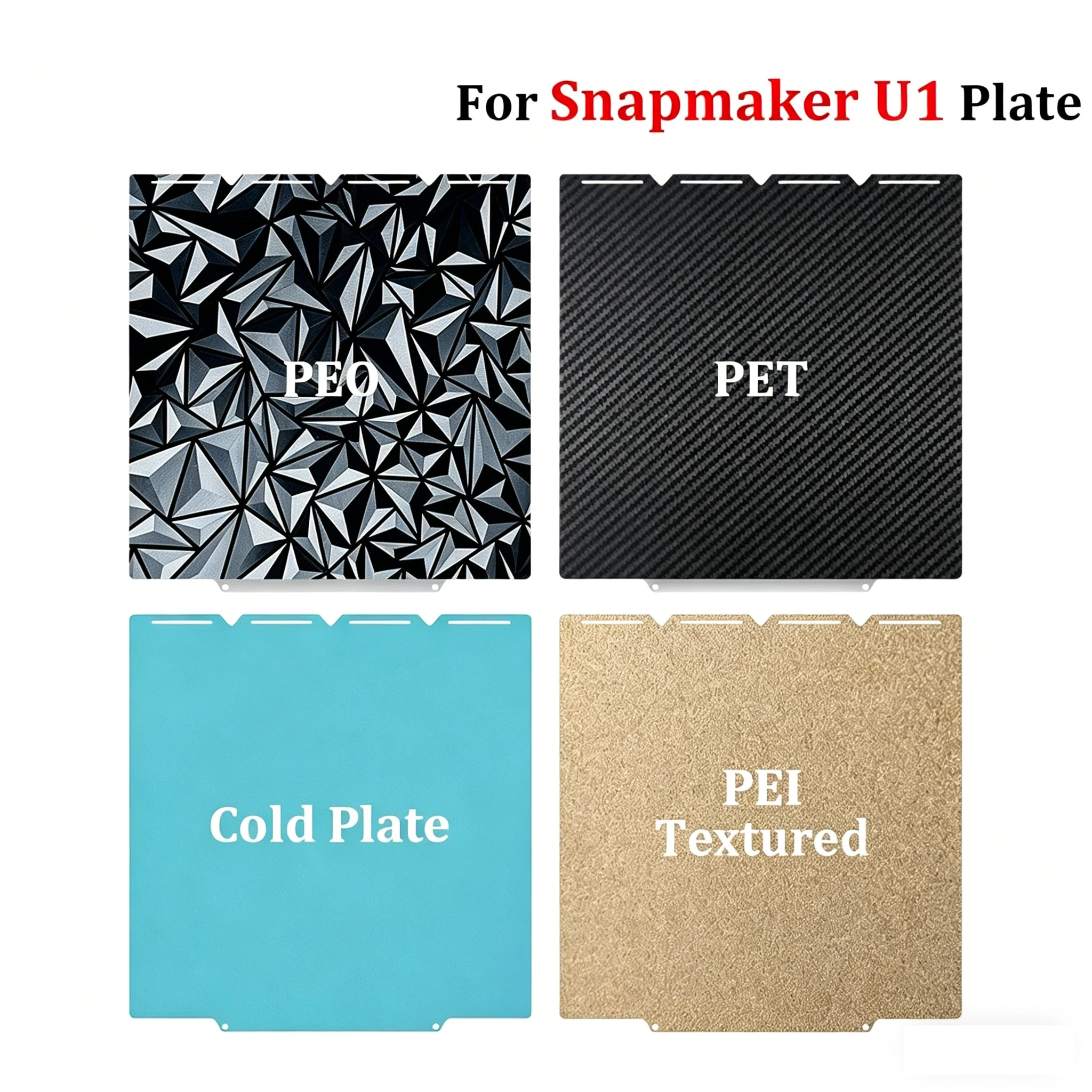 

Двусторонняя печатная пластина для 3D-принтера Snapmaker U1, PEI, гладкая PEO, PET, охлаждающая пластина для 3D-принтера с подогреваемой платформой