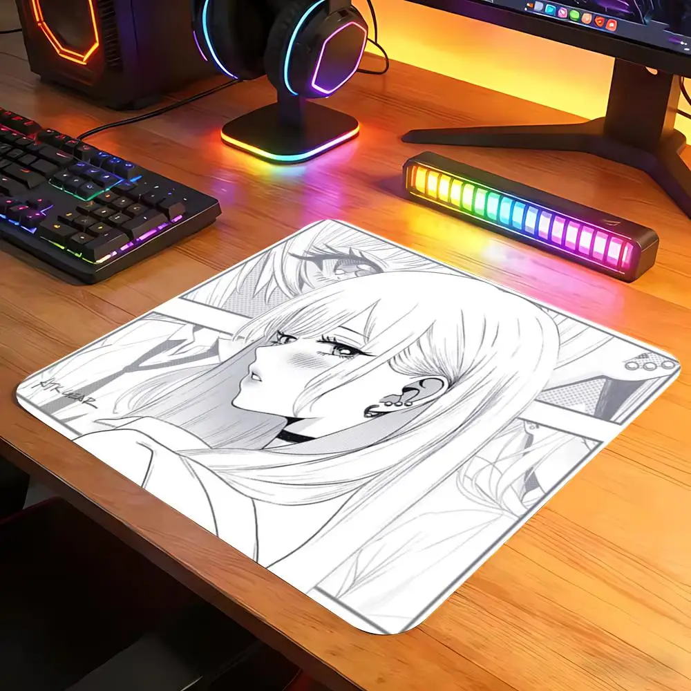 ATK Anime Girl Beautiful Mouse Pad Non-Slip Gaming Desktop Leather Easy To Clean Mat For PC Laptop Desktop