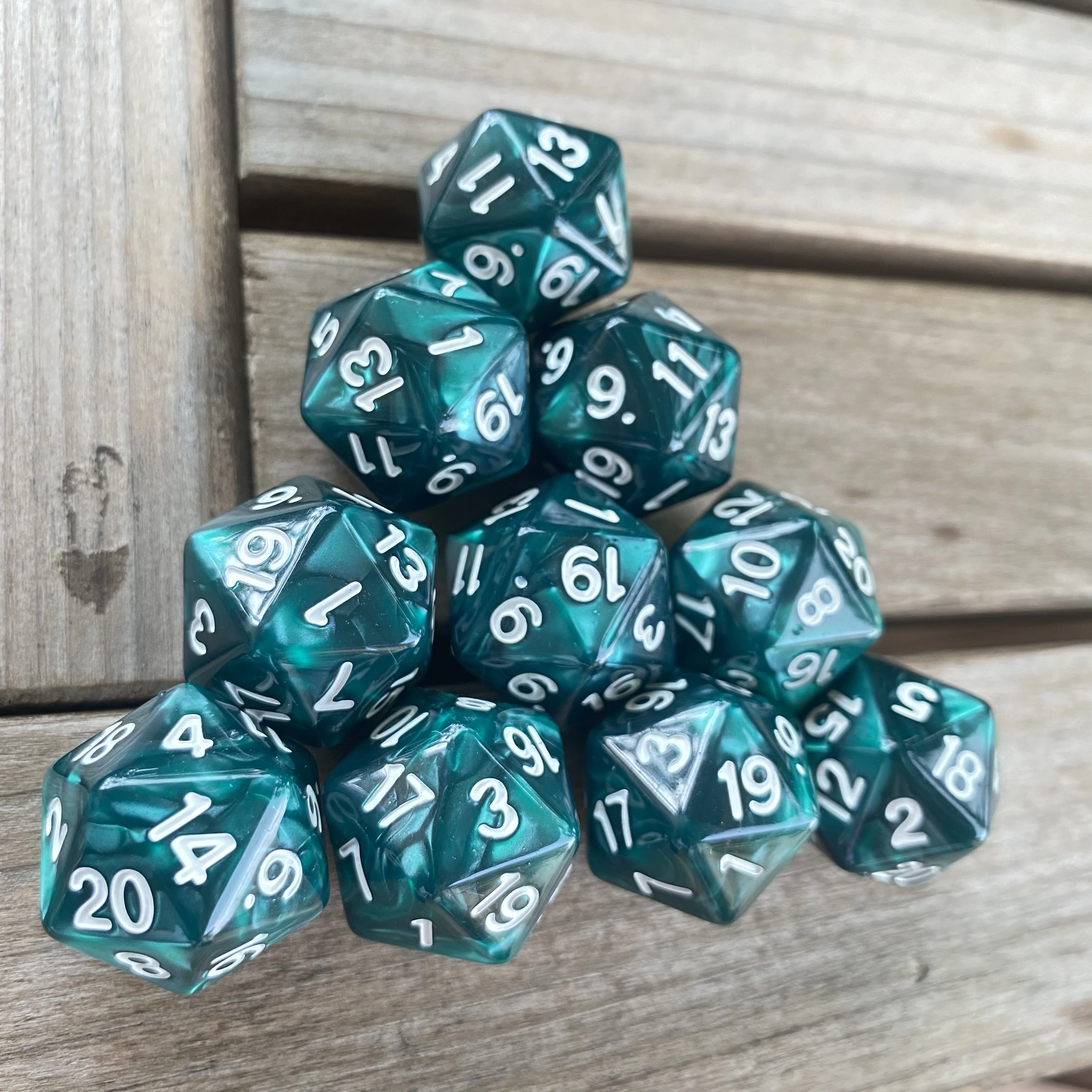 10 Uds dados poliédricos D20 dados 20mm perla acrílico colorido juego de dados de 20 caras para juegos de mesa de dados RPG MTG DND